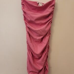 Zara Pink Ruched Mini Dress